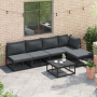 Conjunto de sofá de jardín 6 pcs Negro 70 x 70 x 32 cm Aluminio