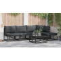 Conjunto de sofá de jardín 6 pcs Negro 70 x 70 x 32 cm Aluminio