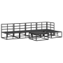 Conjunto de sofá de jardín 6 pcs Negro 70 x 70 x 32 cm Aluminio