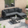 Conjunto de sofá de jardín 4 pcs Negro 213 x 141.5 x 71 cm