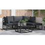 Conjunto de sofá de jardín 4 pcs Negro 213 x 141.5 x 71 cm
