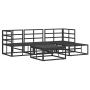 Conjunto de sofá de jardín 5 pcs Negro 213 x 141.5 x 71 cm