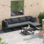 Conjunto de sofá de jardín 6 pcs Negro 70 x 70 x 32 cm Aluminio