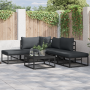 Conjunto de sofá de jardín 5 pcs Negro 211.5 x 211.5 x 71 cm