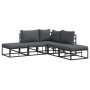 Conjunto de sofá de jardín 5 pcs Negro 211.5 x 211.5 x 71 cm