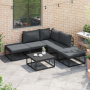 Conjunto de sofá de jardín 5 pcs Negro 211.5 x 211.5 x 71 cm