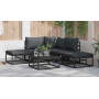 Conjunto de sofá de jardín 5 pcs Negro 211.5 x 211.5 x 71 cm