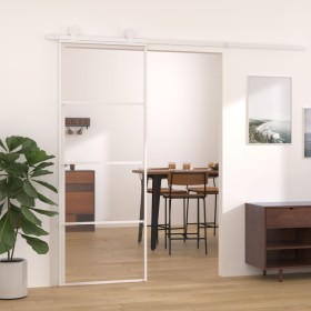 ESG glass and aluminum sliding door 76x205 cm white by vidaXL, Doors for the home - Ref: Foro24-151656, Price: 156,08 €, Disc...