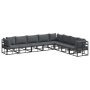 Conjunto de sofá de jardín 8 pcs Negro 353 x 283 x 71 cm