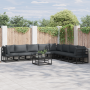 Conjunto de sofá de jardín 9 pcs Negro 70 x 70 x 32 cm Aluminio