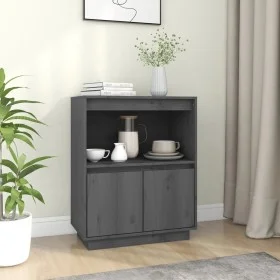 Solid gray pine wood sideboard 60x34x75 cm by vidaXL, Sideboards - Ref: Foro24-813522, Price: 65,91 €, Discount: %