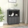 Sideboard aus massivem grauem Kiefernholz, 60 x 34 x 75 cm von vidaXL, Sideboards - Ref: Foro24-813522, Preis: 65,91 €, Rabat...