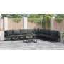 Conjunto de sofá de jardín 9 pcs Negro 70 x 70 x 32 cm Aluminio