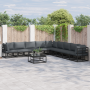 Conjunto de sofá de jardín 9 pcs Negro 353 x 353 x 71 cm