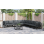 Conjunto de sofá de jardín 9 pcs Negro 353 x 353 x 71 cm