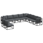 Conjunto de sofá de jardín 10 pcs Negro 353 x 283 x 71 cm