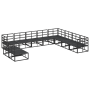 Conjunto de sofá de jardín 10 pcs Negro 353 x 283 x 71 cm