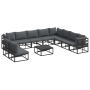 Conjunto de sofá de jardín 11 pcs Negro 70 x 70 x 32 cm