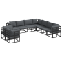 Conjunto de sofá de jardín 9 pcs Negro 283 x 283 x 71 cm