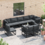 Conjunto de sofá de jardín 9 pcs Negro 283 x 283 x 71 cm