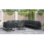Conjunto de sofá de jardín 9 pcs Negro 283 x 283 x 71 cm