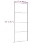 ESG glass and aluminum sliding door 76x205 cm white by vidaXL, Doors for the home - Ref: Foro24-151656, Price: 153,39 €, Disc...