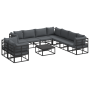 Conjunto de sofá de jardín 10 pcs Negro 70 x 70 x 32 cm