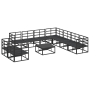 Conjunto de sofá de jardín 10 pcs Negro 70 x 70 x 32 cm