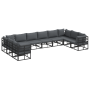 Conjunto de sofá de jardín 10 pcs Negro 423 x 213 x 71 cm