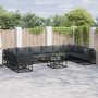 Conjunto de sofá de jardín 11 pcs Negro 70 x 70 x 32 cm