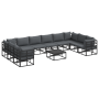 Conjunto de sofá de jardín 11 pcs Negro 70 x 70 x 32 cm