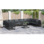 Conjunto de sofá de jardín 11 pcs Negro 70 x 70 x 32 cm