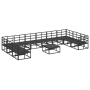 Conjunto de sofá de jardín 11 pcs Negro 70 x 70 x 32 cm