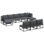 Conjunto de sofá de jardín 10 pcs Negro 353 x 141.5 x 71 cm