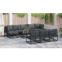 Conjunto de sofá de jardín 10 pcs Negro 353 x 141.5 x 71 cm
