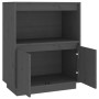Aparador de madera maciza de pino gris 60x34x75 cm de vidaXL, Aparadores - Ref: Foro24-813522, Precio: 66,67 €, Descuento: %