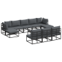 Conjunto de sofá de jardín 11 pcs Negro 70 x 70 x 32 cm