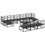 Conjunto de sofá de jardín 11 pcs Negro 70 x 70 x 32 cm