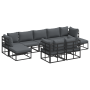 Conjunto de sofá de jardín 9 pcs Negro 353 x 141.5 x 71 cm