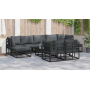 Conjunto de sofá de jardín 10 pcs Negro 70 x 70 x 32 cm