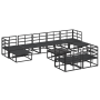Conjunto de sofá de jardín 10 pcs Negro 70 x 70 x 32 cm