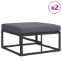 Conjunto de sofá de jardín 11 pcs Negro 70 x 70 x 32 cm