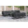 Conjunto de sofá de jardín 11 pcs Negro 70 x 70 x 32 cm