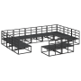 Conjunto de sofá de jardín 11 pcs Negro 353 x 211.5 x 71 cm