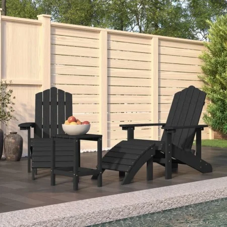 Adirondack garden chairs with footrest & anthracite HDPE table by vidaXL, Garden chairs - Ref: Foro24-3095713, Price: 452,77 ...