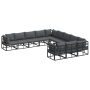 Conjunto de sofá de jardín 11 pcs Negro 70 x 70 x 32 cm