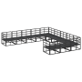 Conjunto de sofá de jardín 11 pcs Negro 70 x 70 x 32 cm