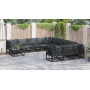 Conjunto de sofá de jardín 12 pcs Negro 70 x 70 x 32 cm