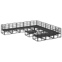 Conjunto de sofá de jardín 12 pcs Negro 70 x 70 x 32 cm