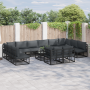 Conjunto de sofá de jardín 12 pcs Negro 423 x 211.5 x 71 cm